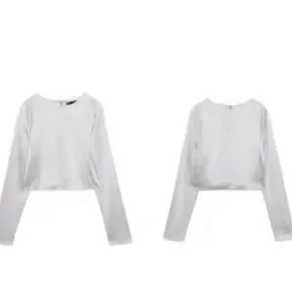 Zara Sunning Silver Co-ord & Matching Set of midi length skirt & crop top🔥🔥 - Picture 5 of 9